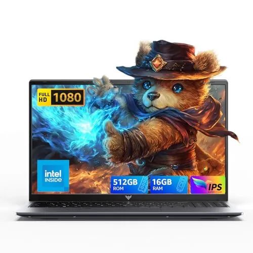 15.6" Ordenador Portátil Win 11 Procesador N97 16GB DDR4 512GB SSD Oficina