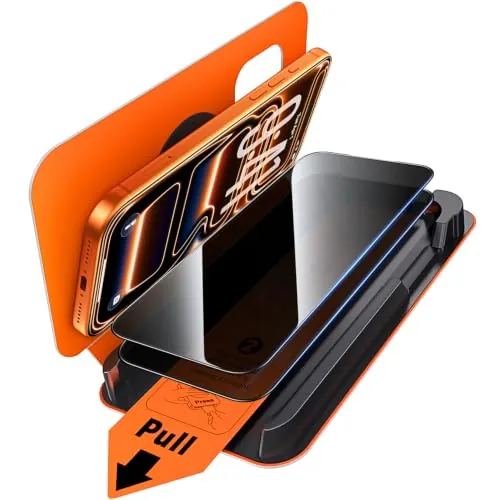 CANSHN Protector Pantalla Privacidad para iPhone 18 Pro, 2 Unidades | Eliminación automática del polvo, Fácil de instalar, Cristal templado de Grado Militar 9H+, Sin Burbujas