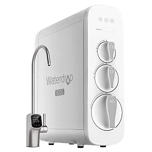 Waterdrop G3P600 Sistema de Ósmosis Inversa, 600 GPD, Grifo LED Inteligente
