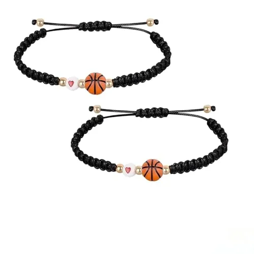 Pulsera de baloncesto para niño – 2 unidades ajustables para jóvenes deportistas, regalo ideal para niños y adolescentes fanáticos del baloncesto, diseño de alta calidad y estilo moderno, accesor
