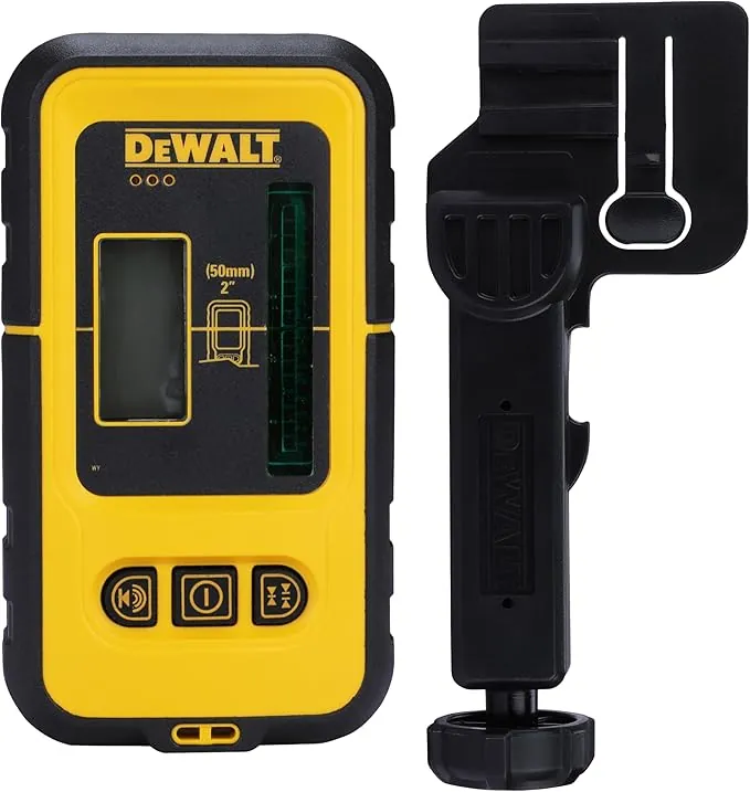 DEWALT DE0892G-XJ - Detector de Línea para Láser Verde, Alcance de 50m, Alta Precisión, Compatible con otros Láseres DeWalt, Resistente al Agua y Polvo, Batería de Larga Duración, Batería de 9V