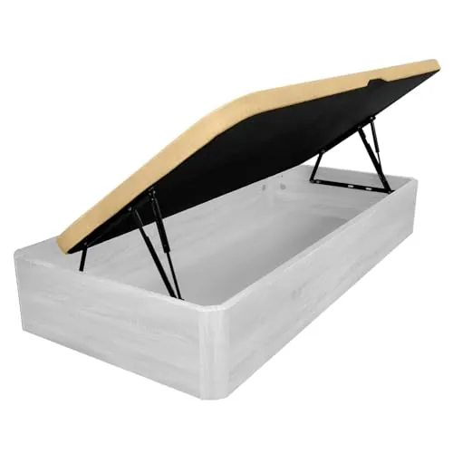 Somnia Descanso - Canapé Abatible Apertura Lateral de Madera con Gran Capacidad, Espacioso, Transpirable y Resistente, Esquinas Redondeadas, 90 x 190, Polar