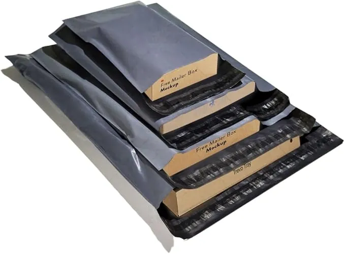 Double Dragon 60 Bolsas de Envío Resellables de Tamaño Mixto | Plástico Antimanipulación para Envío, Transporte y Entrega | Gris | 4 Tamaños (Pequeño a Grande), 15 de cada uno