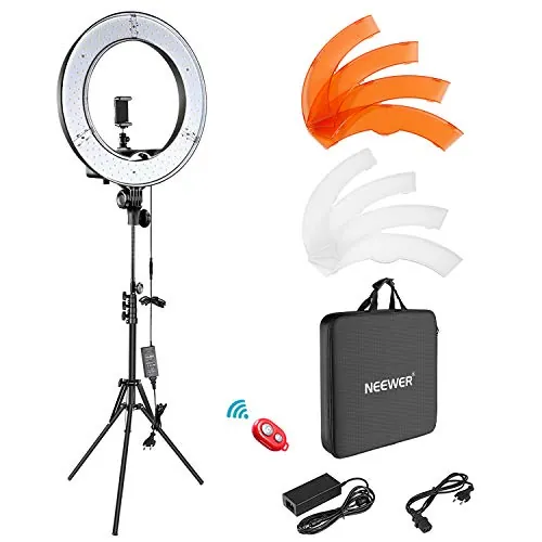 Neewer Anillo de Luz LED Regulable Iluminación Kit 48cm Exterior 52W 5500K Soporte de Luz Receptor para Teléfono Inteligente Youtube Autorretrato de Grabación