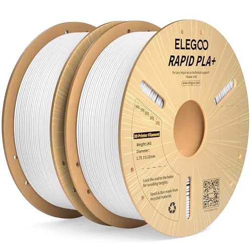 ELEGOO Filamento PLA+ de Alta Velocidad 1.75 2KG Blanco