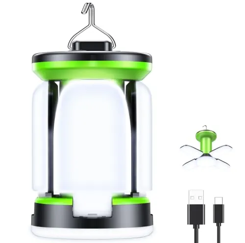 Blukar Lámpara Camping, Linterna de Camping Led Recargable - 7 Modos Lluminación 60 LED Super Brillante Lampara Camping Más de 10 Horas de Duración de La Batería para Camping, Emergencia, Pesca, etc