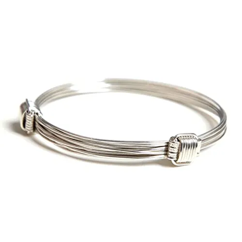 PlataJewels-Pulsera Plata de Ley 925 Hombre Nudos Africanos Ajustable. Regalo Día de Padre. Regalos para hombres jovenes, novios, parejas, hijos...