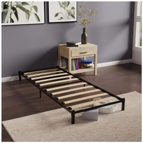 Dreamzie - Somier 90x200 con Patas y Láminas de Madera - Altura 25cm