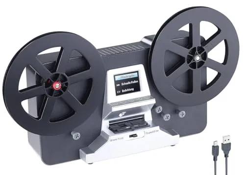 Somikon Escáneres de Negativos y Diapositivas - Escáner de película: Escáner y digitalizador de peliculas HD-XL para Rollos Super de 8&8 mm, y hasta 7" (Súper 8 Escáner de película)