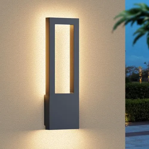 Aipsun Lámpara Led Para Exteriore 30W, Aplique De Exterior 3000K Blanco Cálido Ip65 Resistente Al Agua | Lámparas De Pared Rectangulares Para Interiore/Exteriore,Aluminio, Garaje y Pasillo,Antracita