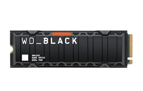 WD_BLACK SN850X NVMe SSD, 1 TB M.2 2280, NVMe SSD con disipador de calor, Velocidades de lectura hasta 7300 MB/s, escritura 6300 MB/s, SSD para Juegos internos, PCIe Gen 4, SSD de alto rendimento