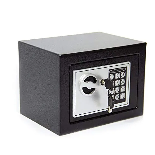 CDC DlGl 6.6LCaja Fuerte lgnifuga Anti-Robo Electrónica con 2 Llaves, Caja Fuerte Empotrable Digital para El Hogar/La Oficina Caja de Seguridad para Objetos de Valor Como Dinero Armas en Efectivo
