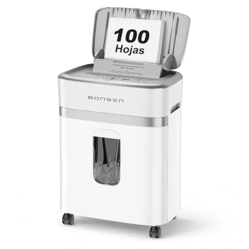 BONSEN Destructora de Papel 100 Hojas Auto-Feed, P-4 Microcorte