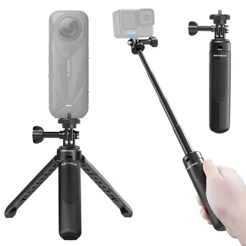 REYGEAK 40 cm Selfie Stick Trípode para GoPro, 2 en 1 Mini trípode Soporte para dji Osmo Pocket 3, GoPro Hero 13/12/11/10/9/Max, Osmo Action 5 Pro/4, Insta-360 X5/X4