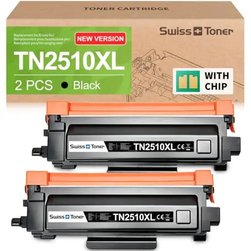 swiss toner TN2510XL TN2510 MFC-L2800DW Toner MFC-L2827DW HL-l2400DW 2Negro