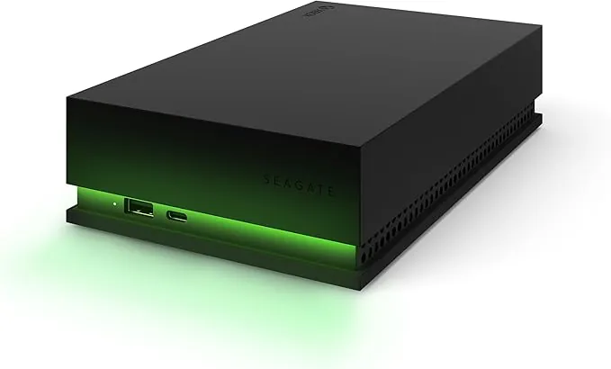 Seagate Game Drive Hub 8TB, Disco Duro Externa HDD, USB 3.2 Gen 1, Puertos USB-C y USB-A Dobles, certificada para Xbox, con iluminación LED Verde Xbox y Servicios Rescue (STKW8000402)