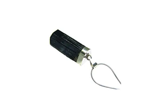 Valmoni Sport Colgante de Turmalina Negra en Barra y Plata de Brasil Calidad Extra Piedra Gema