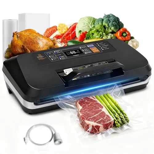 Aparato 12 en 1 con Doble Soldadura: Envasadora al Vacío Doméstica y Profesional para Alimentos de 95 kPa – Incluye Easy-Lock, Cortador de Film, Bandeja Desmontable para Conservación de Larga Duración