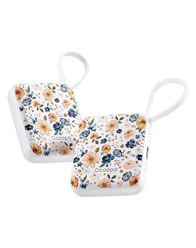 OCOOPA Calentador de Manos Eléctrico 2 Piezas, 3 Niveles de Calor, Recargable USB Ultra Fino y Ligero, Cabe en Bolsillo y Guantes, Regalo para Mujer, Esquí Golf Pesca Desplazamientos Invernales