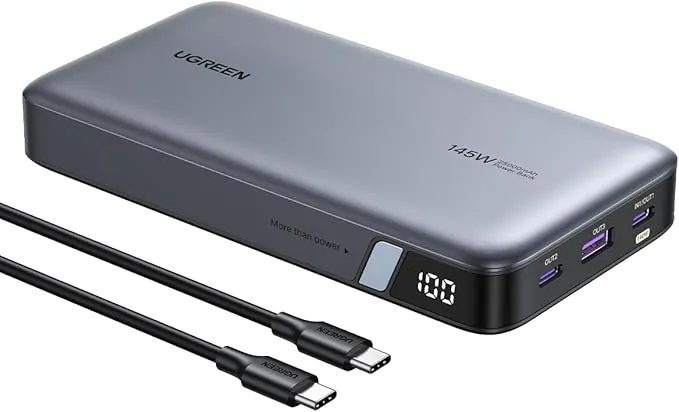 UGREEN Nexode 145W Power Bank 25000mAh Batería Externa USB C Carga Rápida PD3.1 140W 3 Puertos Cargador Portátil PC LED Compatible con iPhone 17 16 15 14 Plus Pro MAX Air Galaxy S25 S24 MacBook iPad