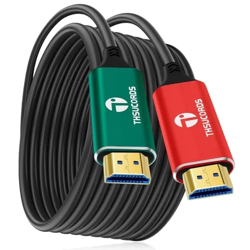 Thsucords 4K HDMI Fibra Óptica 50M, HDMI2.0 Compatible con UHD 4K@60Hz HDR/18Gbps/4:4:4/3D/ARC/HEC para RTX 3080, 3090, Xbox Series X, Denon AV Receptor, LG, Samsung, Sony TV