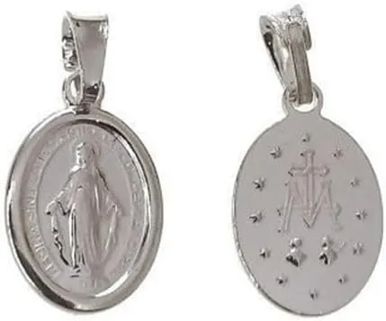 Medalla mini Virgen Milagrosa de Plata de ley 925 11mmx9mm