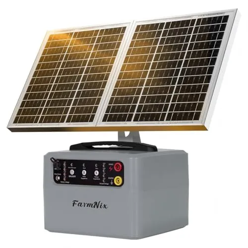 FarmNix 48KM Pastor Eléctrico Solar, 0.3-1.5J, 6KV-12KV Recinto eléctrico