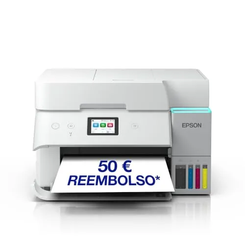 Epson EcoTank ET-4956 Impresora de Depósito de Tinta | Teletrabajo | Wi-Fi, Ethernet | A4 | Doble Cara | Imprimir, Copiar, Escanear, Fax | Pantalla Táctil 6,1cm | ADF | Tinta Incluida para 3 Años