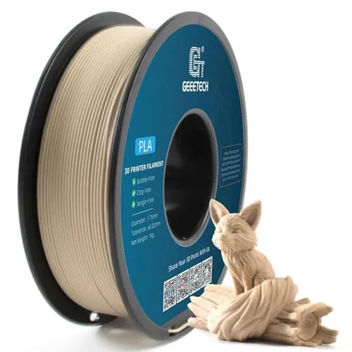 GEEETECH Filamento PLA 1,75mm para impresora 3D, 1kg carrete, Madera