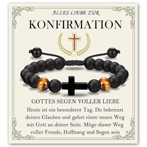 XFSRG Pulsera Cruz Para Niños Como Regalo Estiloso Para Bautizo Comunión O Confirmación Hecho (KONFIRMATION)