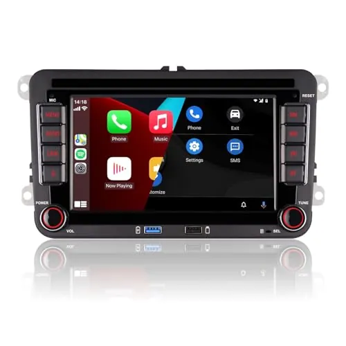 [Actualizado en 2026] Radio de Coche con inalámbrico Carplay Android Auto con IPS Bluetooth/FM/Am Radio/USB/Alta Potencia para VW Golf 5 6 Passat Jetta Caddy EOS T5 Tiguan Touran CC Polo