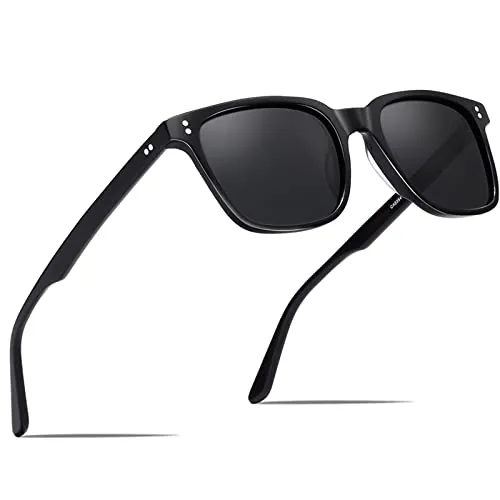 Carfia Gafas de sol Hombre Polarizadas Retro Cuadradas 100% Protección UV para Conducir Viajar