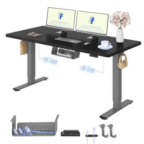 FLEXISPOT E1 Pro Escritorio Elevable Eléctrico 140x80cm con Tablero Entero
