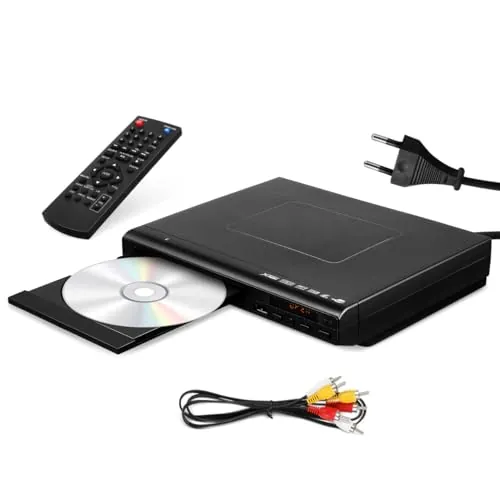UPKOCH Reproductor DVD Reproductor de DVD Lector CD Reproductor de vídeo Reproductor de CD Reproductor de Discos DVD música Jugador evd Quemador DVD casero niño el plastico, 1416FZEOHN036UJF