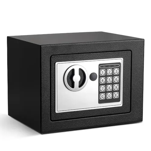 CDC DlGl 6.6LCaja Fuerte Anti-Robo Electrónica con 2 Llaves, Caja Fuerte Empotrable Digital para El Hogar/La Oficina Caja de Seguridad para Objetos de Valor Como Dinero Armas en Efectivo