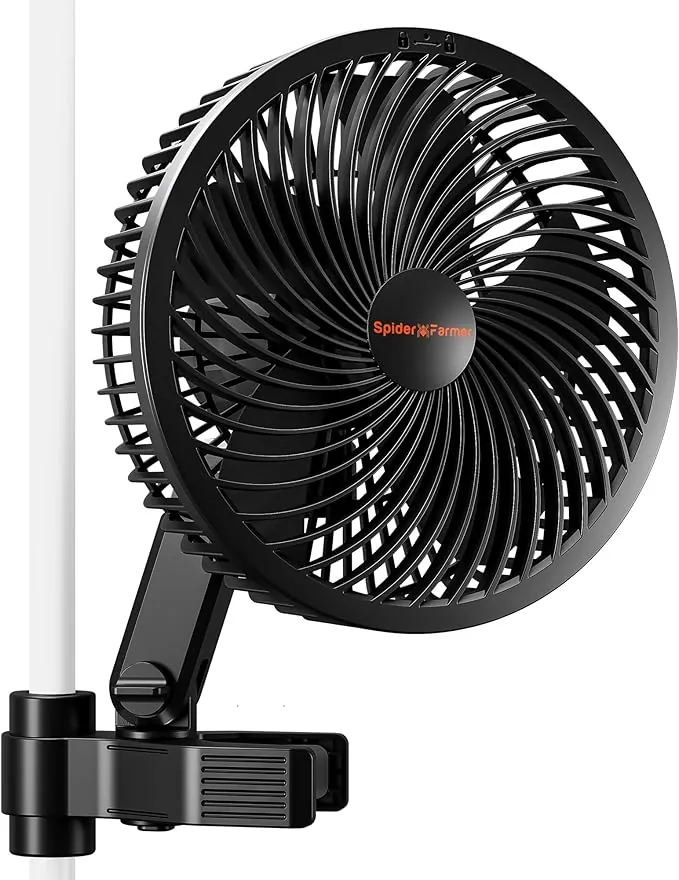 SPIDER FARMER Ventilador de cultivo con clip, 10 velocidades, motor EC, clase de protección IP-44 Ventilador de cultivo oscilante con clip para tienda 10W ventilador con clip tienda de cultivo