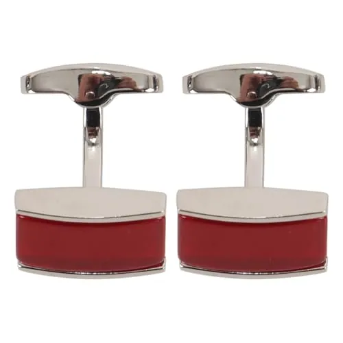 Ubric Gemelos rectangulares de piedras preciosas rojas para hombres y mujeres, gemelos elegantes para hombres, joyas para aniversario de boda, eventos de negocios
