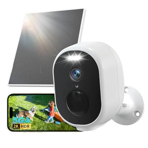 GNCC 2K 4MP Cámara Vigilancia WiFi Exterior Solar 5G/2.4GHz(1-Pack)