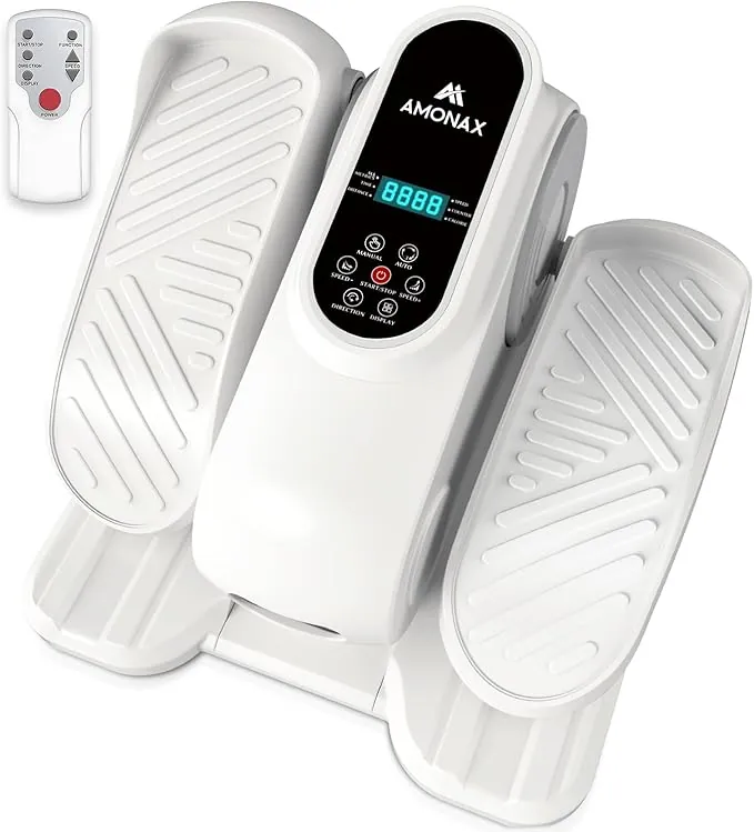 Amonax Pedaleador Eléctrico Motorizado, Elíptica para Pedalear Sentado, Mini Pedaleador para Ancianos, Ejercitador de Piernas Cardiovascular Debajo del Escritorio para Casa