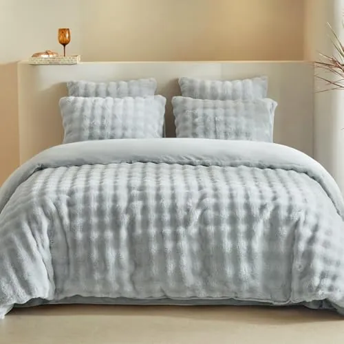 Tokokimo Funda Nordica Franela Cama 135/150, Funda Nordica 220x240cm, Gris