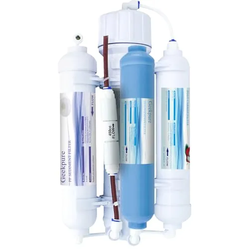 Geekpure Sistema de filtro de agua de ósmosis inversa portátil para encimera de acuario de 4 etapas con filtro DI-100GPD