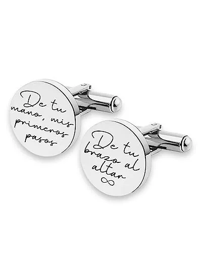 Soul | Gemelos Boda Acero Inoxidable Regalo Novio Padrino | De tu mano al altar