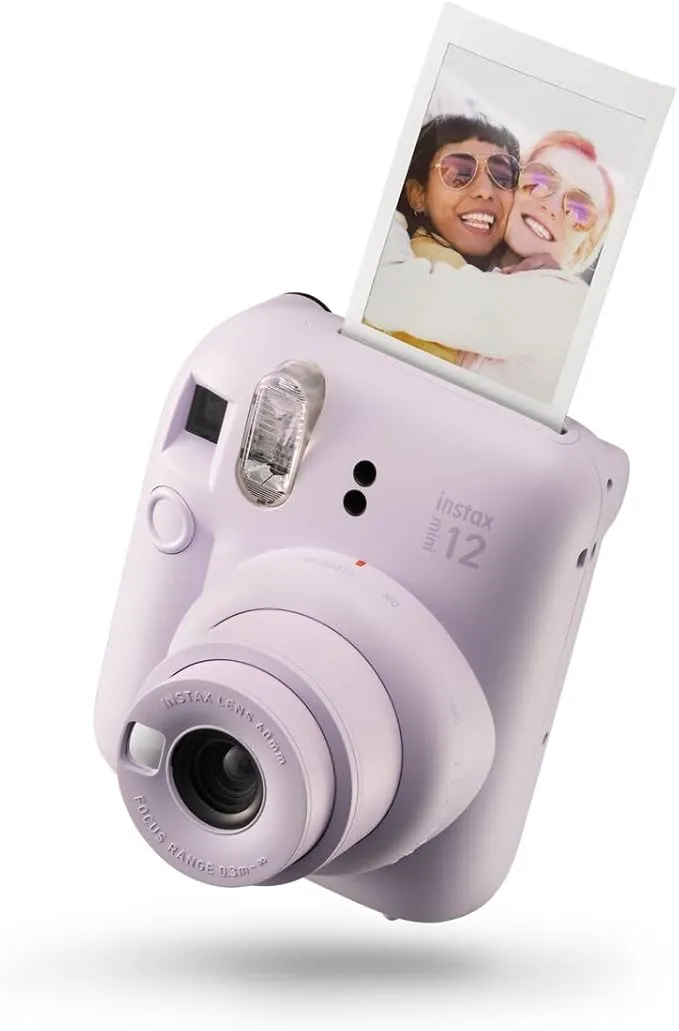 Instax Mini 12 - Cámara instantánea, con autoexposición y lente selfi incluida, Morado (Lilac Purple)