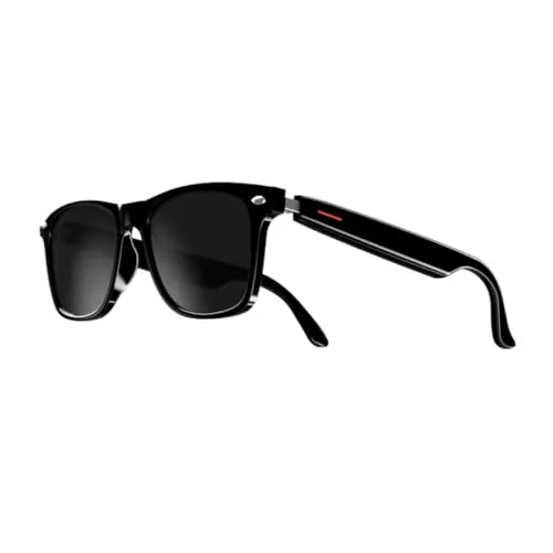 Gafas Inteligentes Gafas Inalámbricas Bluetooth 5.3 con Auriculares Llamadas en Manos Libres Música Fotografía Negro C PC + CTA + TR90 + Nylon 1 Set