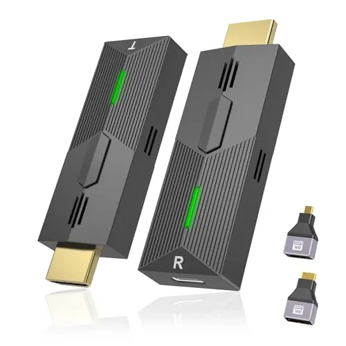 HDMI Inalámbrico, Transmisor y Receptor Inalámbrico con Decodificación 4K, HDMI Wireless Extender para Transmitir Video y Audio Desde una Portátil/PC/TV Box a un Monitor/Proyector/TV, Plug & Play
