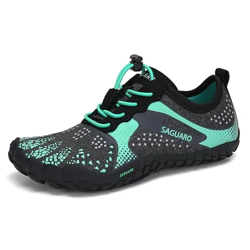 SAGUARO Barefoot Zapatillas Niño Minimalistas Zapatillas Niña Escarpines Barefoot Zapatos Minimalistas Zapatillas Deporte para Wide Tox Box Verde,Gr.32