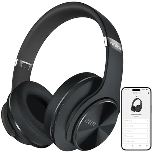 DOQAUS Auriculares Bluetooth Diadema con App,Negro
