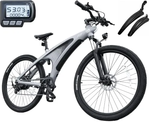 HX Q5 Bicicleta Electrica, Batería Desmontable de 48V 20Ah, Moto Electrica Adulto, Luz de ambiente, Alcance 50-200KM, Sistema de 7 Velocidades,LCD Pantalla Digital,Bici Electrica Frenos de Doble Disco