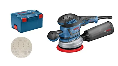 Bosch Professional lijadora excéntrica GEX 40-150 (incl. bolsa para polvo, ⌀ del plato de lijado 150 mm, hoja de lijado de malla M480, llave hexagonal, L-BOXX)