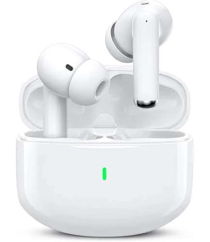 Auriculares Inalámbricos Bluetooth, Bluetooth 5.3 In Ear Auriculares con Cancelacion Ruido HD Mic, 46H Estéreo Control Táctil Cascos Inalambricos, IP7 Impermeable Audifonos para iPhone/iOS/Android